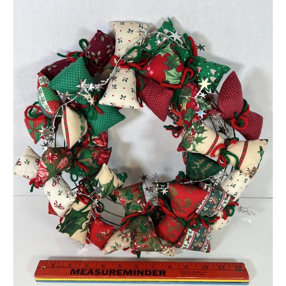 Plush Packages Christmas Wreath Red & Green Patterns - Picture 3 of 3